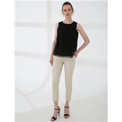 Siyah Crop Kolsuz Bluz