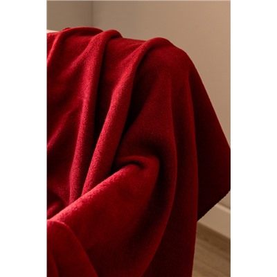 Plain Pamuklu Jakar Tv Battaniye - Bordo - 130x170 cm