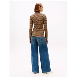 Long-Sleeve Stripe Turtleneck T-Shirt