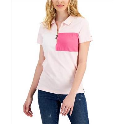 Tommy Hilfiger Short Sleeve Zip-Up Polo Top, XXL