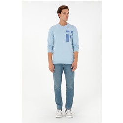 Erkek Açık Mavi Sweatshirt