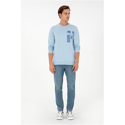 Erkek Açık Mavi Sweatshirt