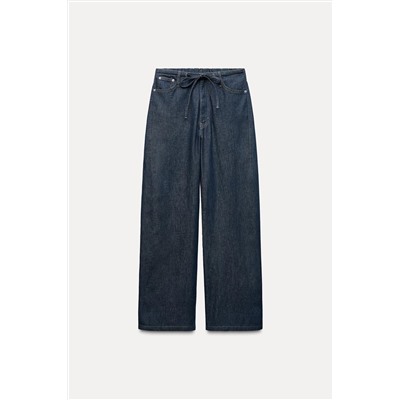 FLOWING DENIM-EFFECT TROUSERS
