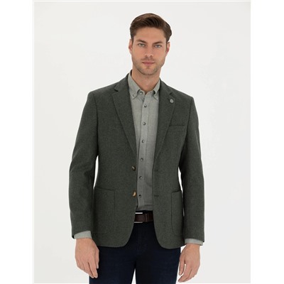 Haki Slim Fit Ceket