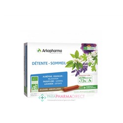 ArkoPharma ArkoFluides - Détente Sommeil - Relaxation Sommeil Détente - BIO 20 ampoules