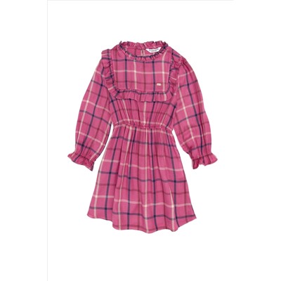 Kız Çocuk Pembe Dokuma Elbise