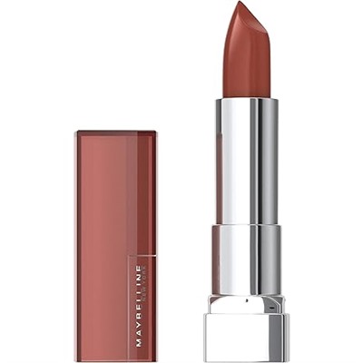 Maybelline Color Sensational Lipstick, Lip Makeup, Cream Finish, Hydrating Lipstick, Nude, Pink, Red, Plum Lip Color, Brick Beat, 0.15 oz; (Packaging May Var