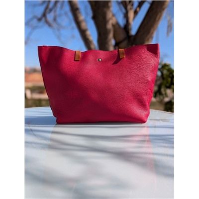 Шоппер из натуральной кожи от испанского производителя PELLE- SHOPPER PIEL (710) Rojo Распродажа