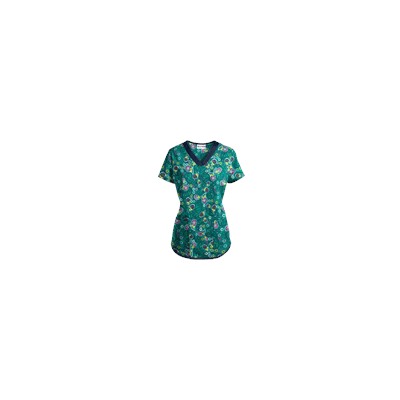 UA Pretty Persian Rain Forest Print Scrub Top