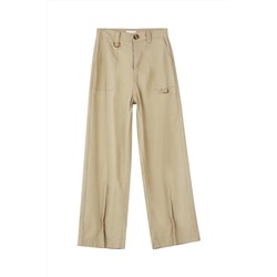 Pantalón recto Beige