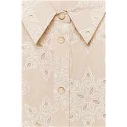 EMBROIDERED CUTWORK SMOCK DRESS