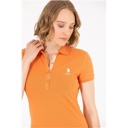 Kadın Kiremit Basic Polo Yaka Tişört