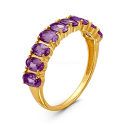 Серьги из золочёного серебра с нат.аметистом 925 пробы С-3714злс401