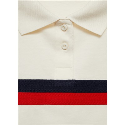 Polo crop detalle rayas
