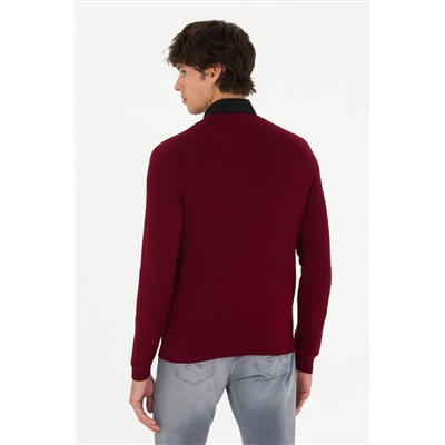 Erkek Bordo Basic Kazak