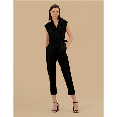 Siyah Comfort Fit Dokuma Tulum