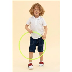 Erkek Çocuk Beyaz Basic Polo Yaka Tişört
