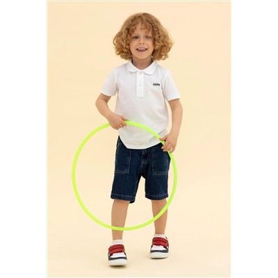 Erkek Çocuk Beyaz Basic Polo Yaka Tişört