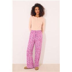 Pantalón largo viscosa estampado boho floral