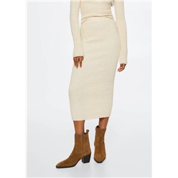 Falda punto fruncido -  Mujer | MANGO OUTLET Melilla