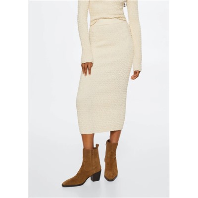 Falda punto fruncido -  Mujer | MANGO OUTLET Melilla