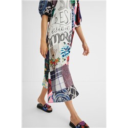Vestido camisero midi patch