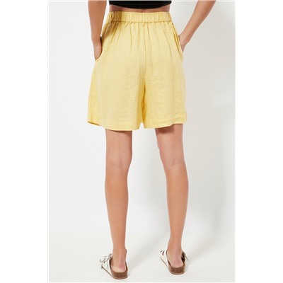 Short de lino - Amarillo