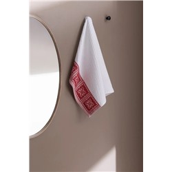 Zeste %100 Pamuk Yüz Havlusu - Beyaz/Kırmızı