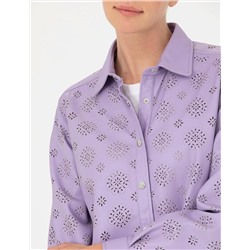 Eflatun Comfort Fit Uzun Kollu Gömlek
