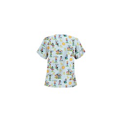 UA Golden Children White Print Scrub Top