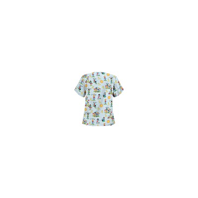 UA Golden Children White Print Scrub Top