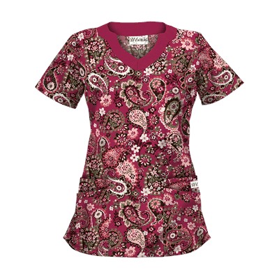 UA Paisley Parade Berry Kiss Scrub Top