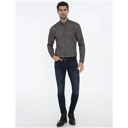 Haki Slim Fit Uzun Kollu Gömlek