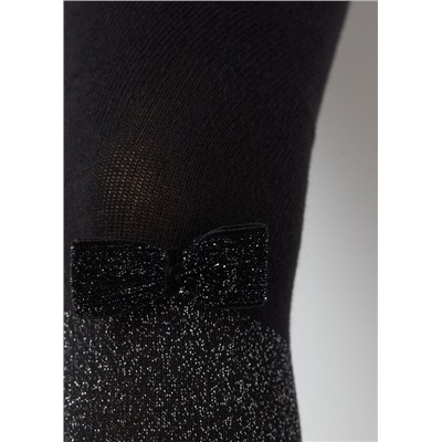 Strumpfhose im Overknee-Stil mit Glitzer und Schleife für Mädchen