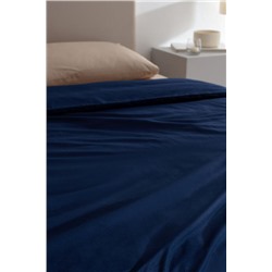 Manon King Size %100 Pamuk Ranforce Düz Nevresim - Lacivert