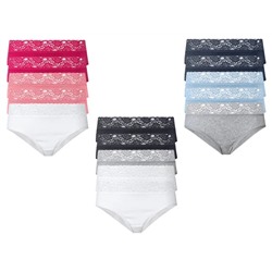 esmara Damen Hipster, 5 Stück, mit Spitze