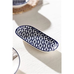Rêve Bleu Ange New Bone China Servis Tabağı - 14 cm - Mavi/Beyaz