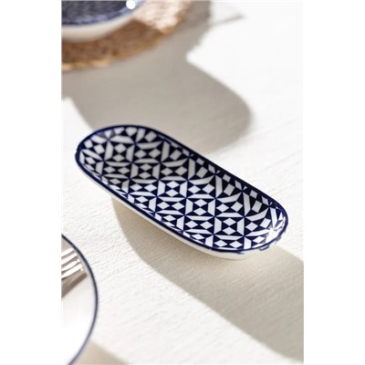 Rêve Bleu Ange New Bone China Servis Tabağı - 14 cm - Mavi/Beyaz