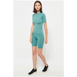 Leggings ciclista cintura alta - Turquesa