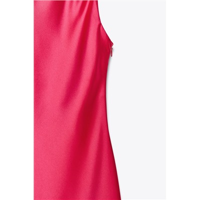 ASYMMETRIC SATIN MIDI DRESS