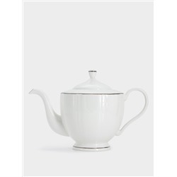 Чайник заварочный, 1,1 л, фарфор F, белый, с серебристым кантом, Lotus silver