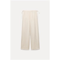 LINEN BLEND PALAZZO TROUSERS