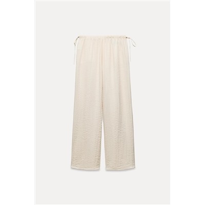 LINEN BLEND PALAZZO TROUSERS