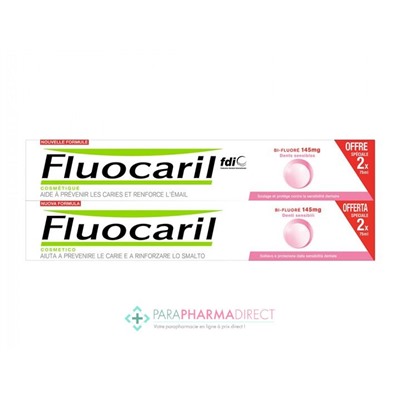 Fluocaril Dentifrice Bi-Fluoré Dents Sensibles 2x75mlLot  × 2