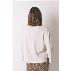 Camiseta manga larga waffle marfil