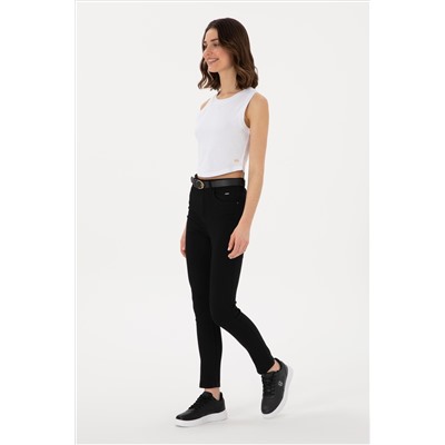 Kadın Siyah Skinny High Waist Fit Jean Pantolon
