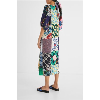 Vestido camisero midi patch