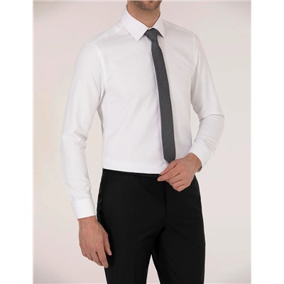 Beyaz Slim Fit Uzun Kollu Gömlek