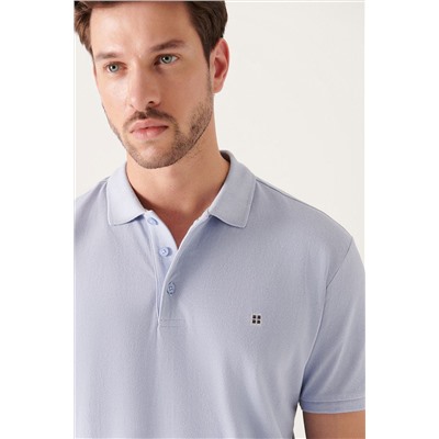 Açık Mavi %100 Pamuk Serin Tutan Polo Yaka T-Shirt