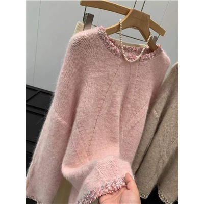 Очень красивый легкий женский пуловер из смесовой шерсти